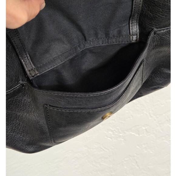 Vintage Fossil‎ Cowhide Pebbled Leather Shoulder Bag Black Y2K - Picture 4 of 8